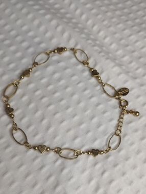 Panama Jack Goldtone Heart Link Ankle Bracelet - Women Jewelry